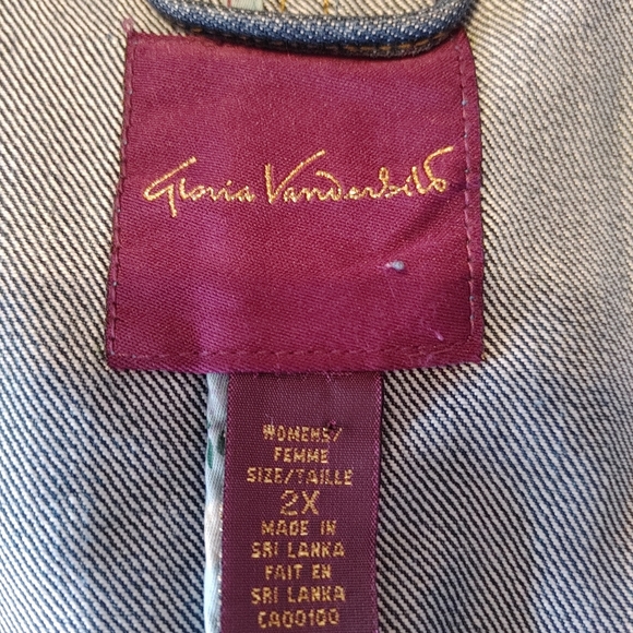 Gloria Vanderbilt Jean Jacket 2X - Picture 3 of 7